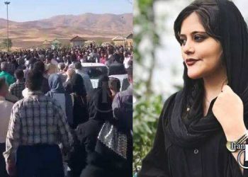 خاکسپاری پیکر مهسا امینی با حضور گسترده و شعار مرگ بر دیکتاتور مردم سقز