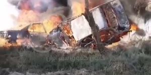 کانون حقوق بشر ایران - در آتش سوختن ۵ سوختبر در ایرانشهر با شلیک مستقیم ماموران سپاه پاسداران
