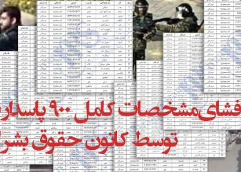 افشای اسامی ۹۰۰ پاسدار که در سرکوب اعتراضات