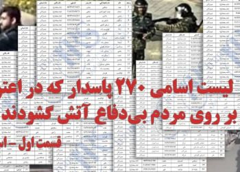 افشای اسامی ۹۰۰ پاسدار که در سرکوب اعتراضات قم