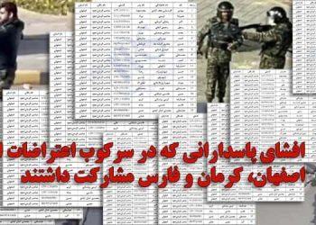اسامی و مشخصات ۳۶ پاسدار سرکوبگر در استان‌های اصفهان، کرمان و فارس